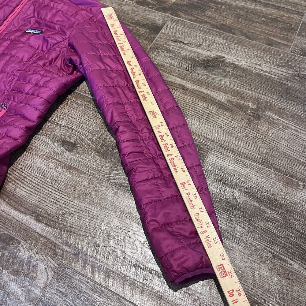 Patagonia Nano Puff Jacket Womens Small Magenta Hoody Thermal Hooded Puffer Coat - Picture 8 of 15